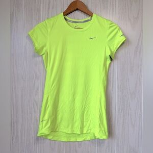 Nike Dry Fit Fluorescent Green Athletic Top - Size XS